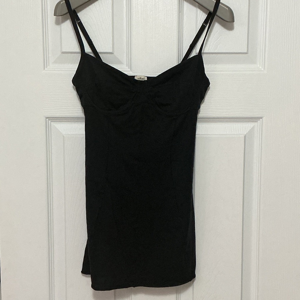 Aritzia Wilfred Black Camisole Top with corset seams
